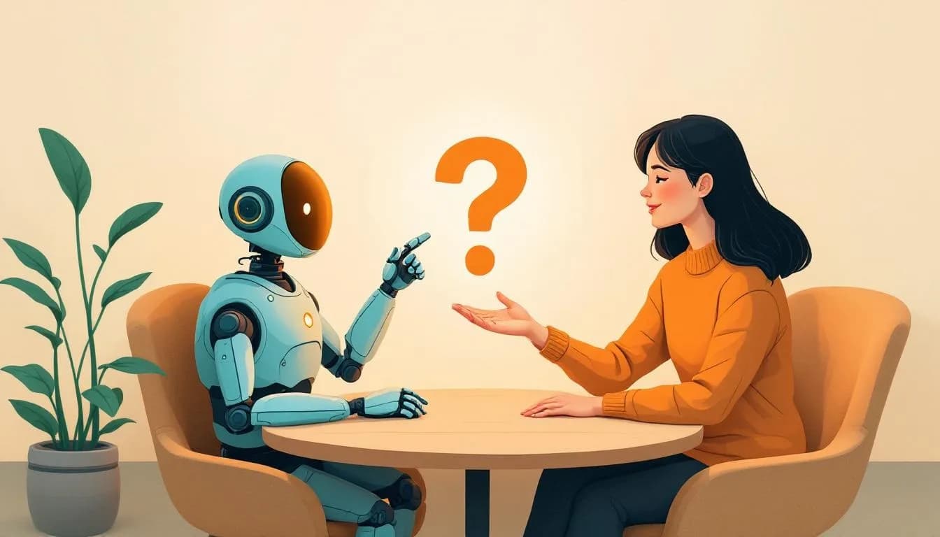 Illustratie van een chatbot-gespreksflow van begrip tot escalatie naar een mens