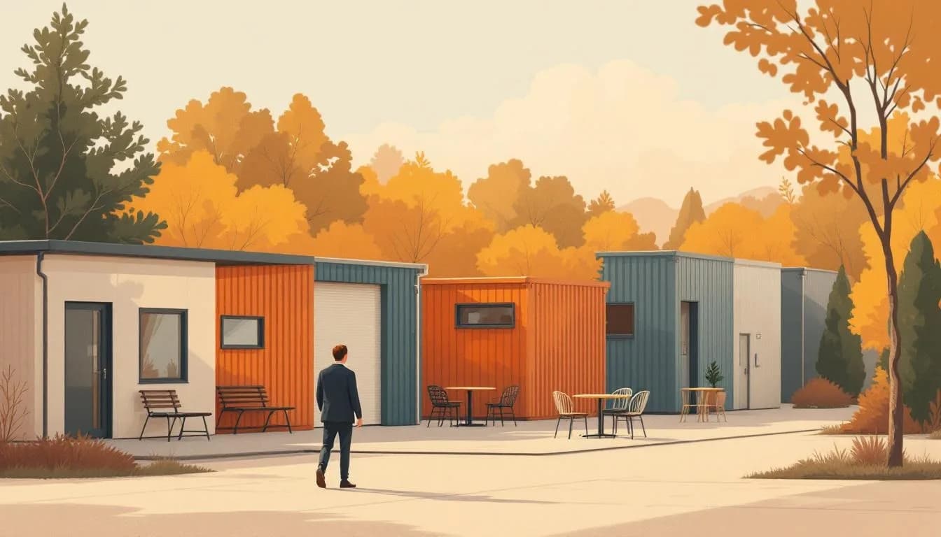 Bedrijventerrein de Sleutel Bladel bij daglicht, units met ondernemersbordjes.