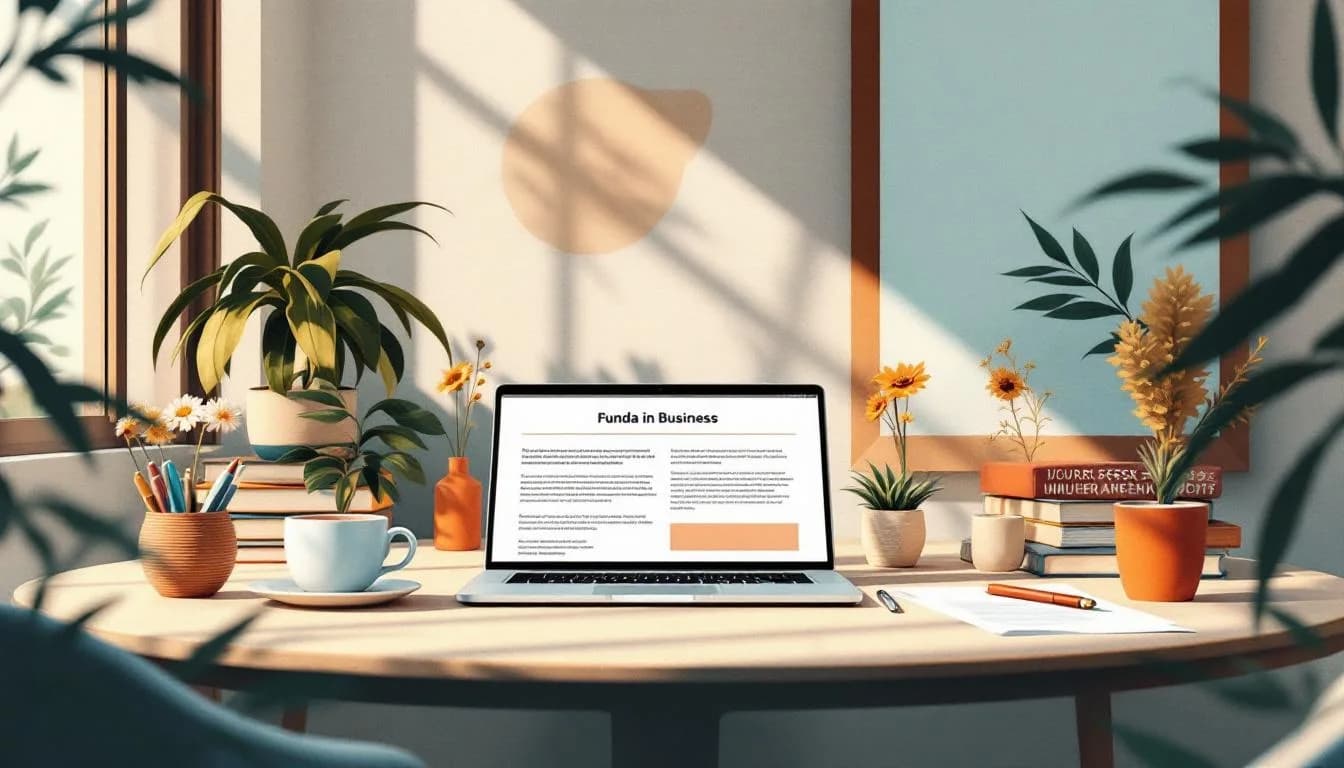 Huurcontract bedrijfsruimte op tafel, laptop met Funda in Business op achtergrond.