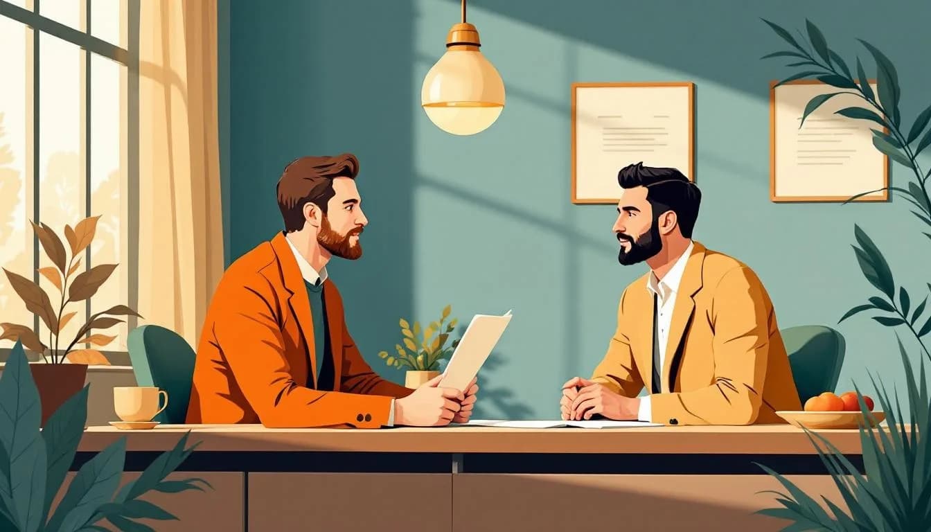 Gesprek in een kantoor in Eersel tussen ondernemer en accountant over businessplan.