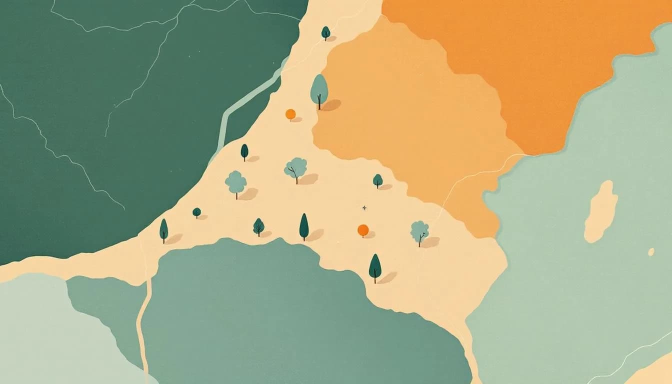Kaart van de Belgisch-Nederlandse Kempen met Bladel, Reusel, Turnhout, Mol en Lommel aangegeven.