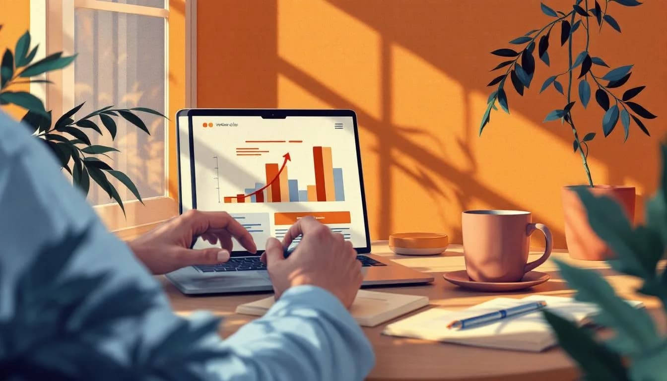 Schets van een schermoverzicht van de vernieuwde bedrijvengids op laptop en telefoon.