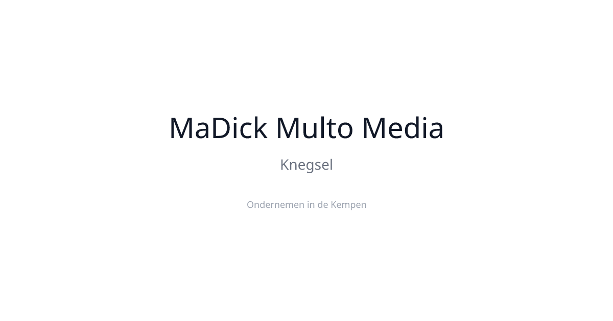 MaDick Multo Media — Audio in Knegsel